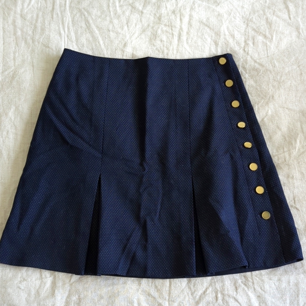 Club Monaco Pleated Polka Dot Skirt